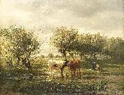 Gerard Bilders Cows at a pond Germany oil painting artist